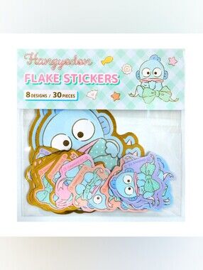 Sanrio Hangyodon Flake Stickers 30pc Japanese Kawaii